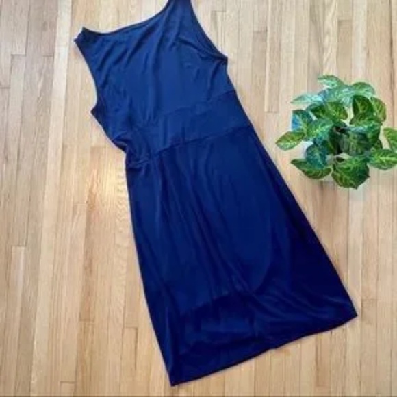 Mossimo Navy Sleeveless Side Knot Ruched Knee-Length Dress – Size M - Picture 8 of 9